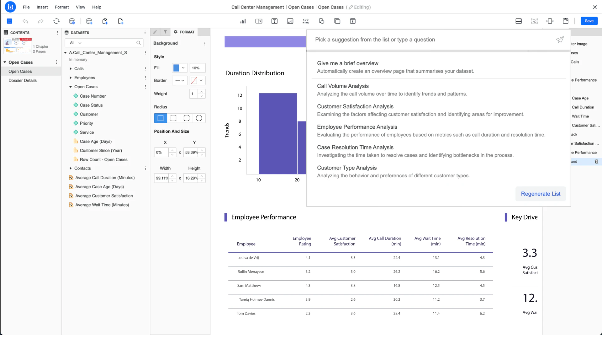screenshot of MicroStrategy Analytics